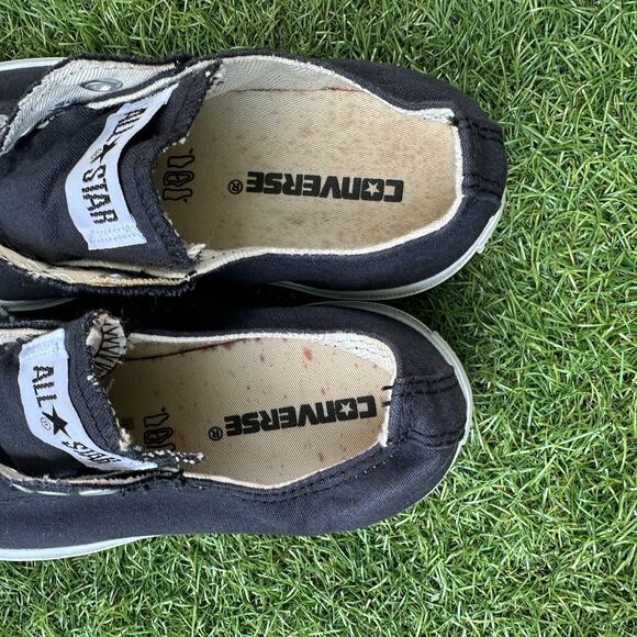 Converse Chuck Taylor All Star Black Slip On Low Top Sneakers Mens 6 Womens 8 - Picture 7 of 8